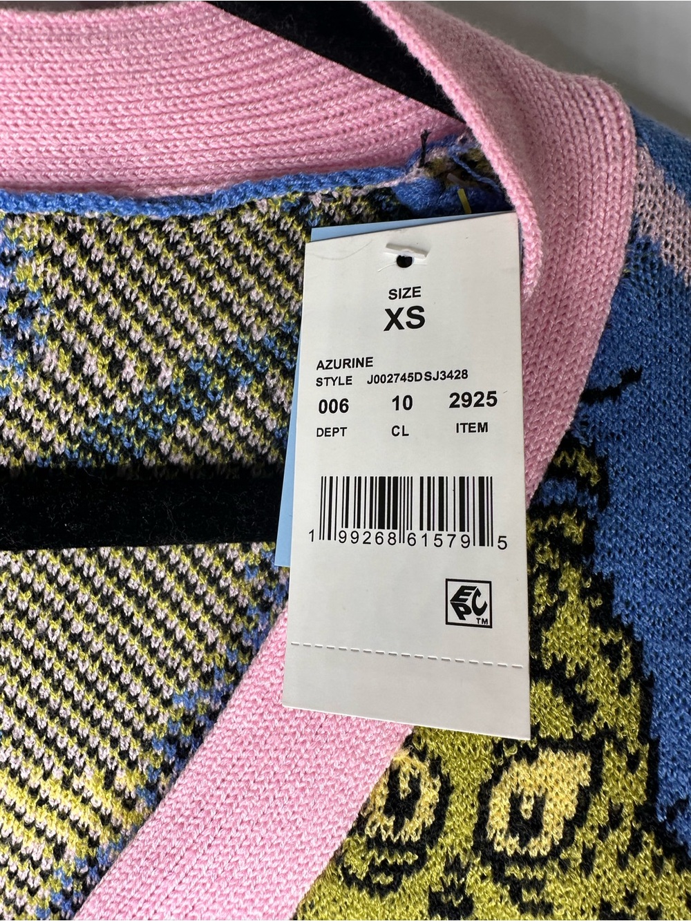 Dr. Seuss Blue, Pink & Green Grinch V-Neck Cardigan Size XS - Picture 3 of 5